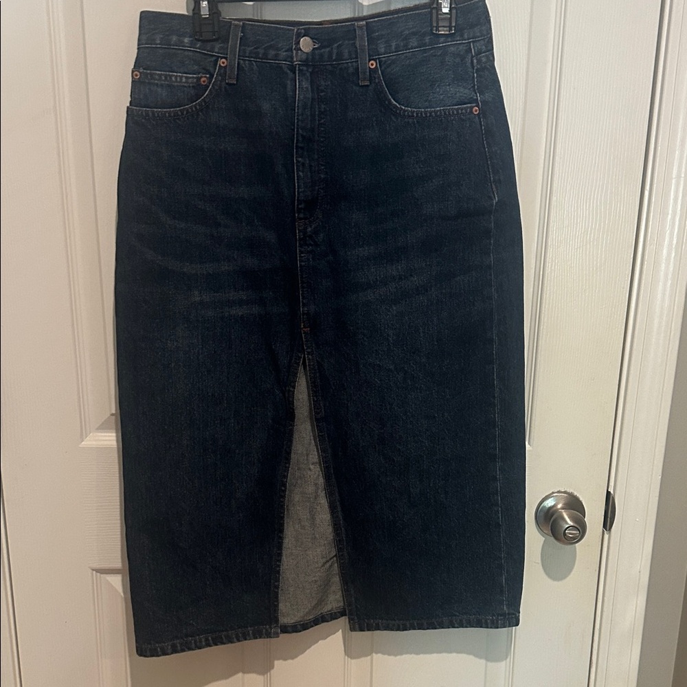 Denim Forum Deep Indigo Midi skirt